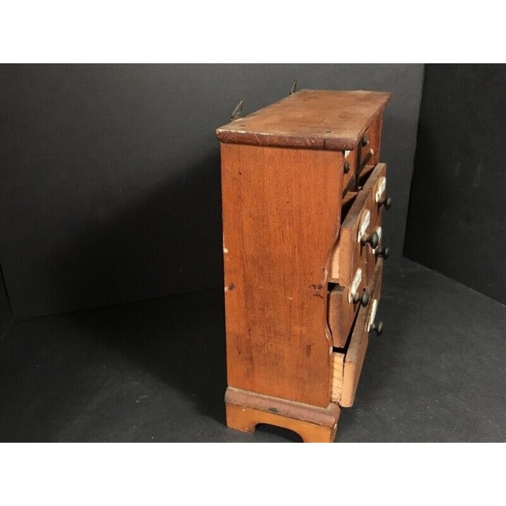 Vintage Spice cabinet German Rustic Wood farmhouse kitchen decor primitive prop - Picture 7 of 12